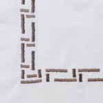 Amity home ellis duvet swatch in saddle   geometric embroidered pattern