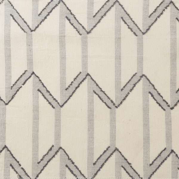 Amity Home Fritz Duvet Cover Swatch in Cream & Charcoal - Tufted Geometric Zigzag