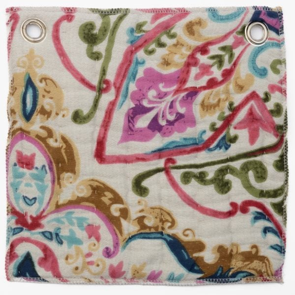 Amity Home Monaco Quilt Swatch in Multi-color Floral - Intricate Quilted Pattern