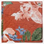 Amity home fitzgerald quilt swatch in brick   quilted floral design