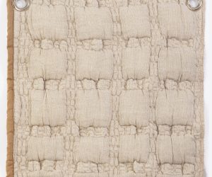 Amity home claudia quilt in wheat   puckered grid texture