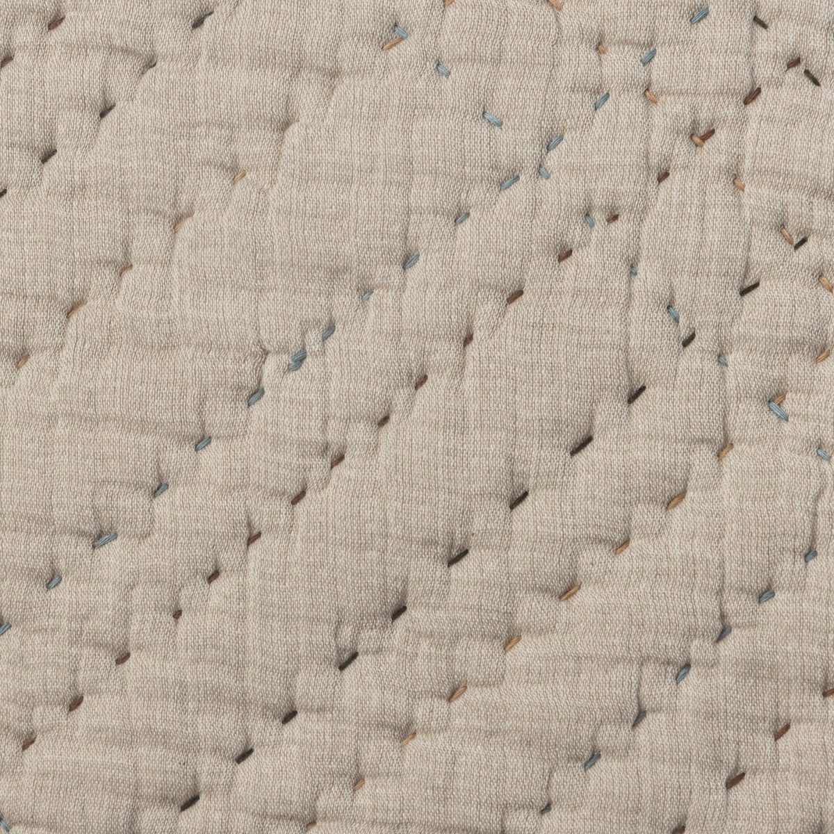 Amity home mendel quilt in earth   kantha stitched texture
