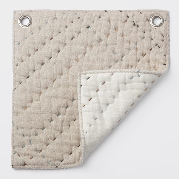 Amity Home Mendel Quilt Swatch in Earth - Textured Kantha Stitching