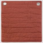 Amity home base camp quilt swatch in brick   horizontal stitching