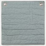 Amity home base camp quilt swatch in mineral   quilted fabric  grommets