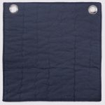 Amity home basecamp quilt swatch in navy   vertical channel stitching