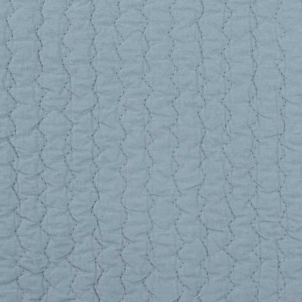 Amity Home Jade Quilt Swatch in Mineral - Wavy Stitched Texture
