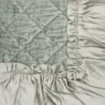 Amity home estrella quilt swatch in sea glass   diamond quilted velvet texture