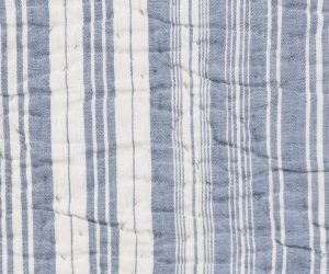 Amity home aiden quilt swatch in blue   striped quilted fabric