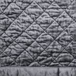 Amity home simona quilt swatch in steel blue   diamond quilted velvet texture