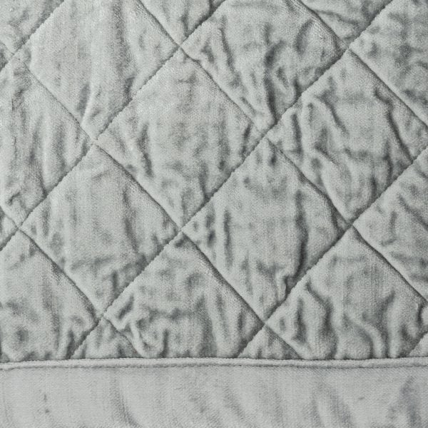 Amity Home Simona Quilt Swatch in Limestone - Diamond Quilted Velvet Texture