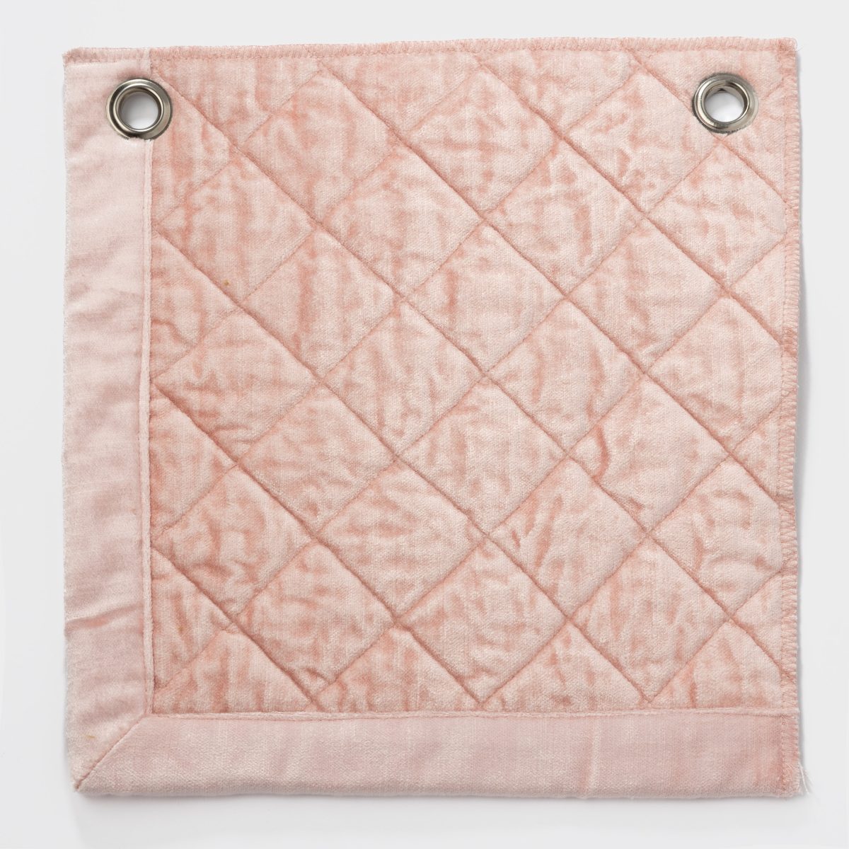 Amity home simona quilt swatch in petal pink   diamond quilted velvet