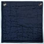 Amity home cash quilt swatch in steel blue   quilted texture with grommets