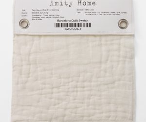 Amity home barcelona quilt swatch in natural   100 linen fabric