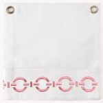 Amity home bellagio sheet swatch in vintage rose   chain link embroidery