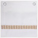 Amity home savona sheet swatch in whitecaramel   embroidered band