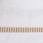 Amity home savona sheet swatch in whitecaramel   textured embroidery