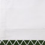 Amity home turin sheet swatch in whitekale   embroidered triangle border