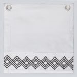 Amity home amalfi sheet swatch in asphalt   geometric embroidery