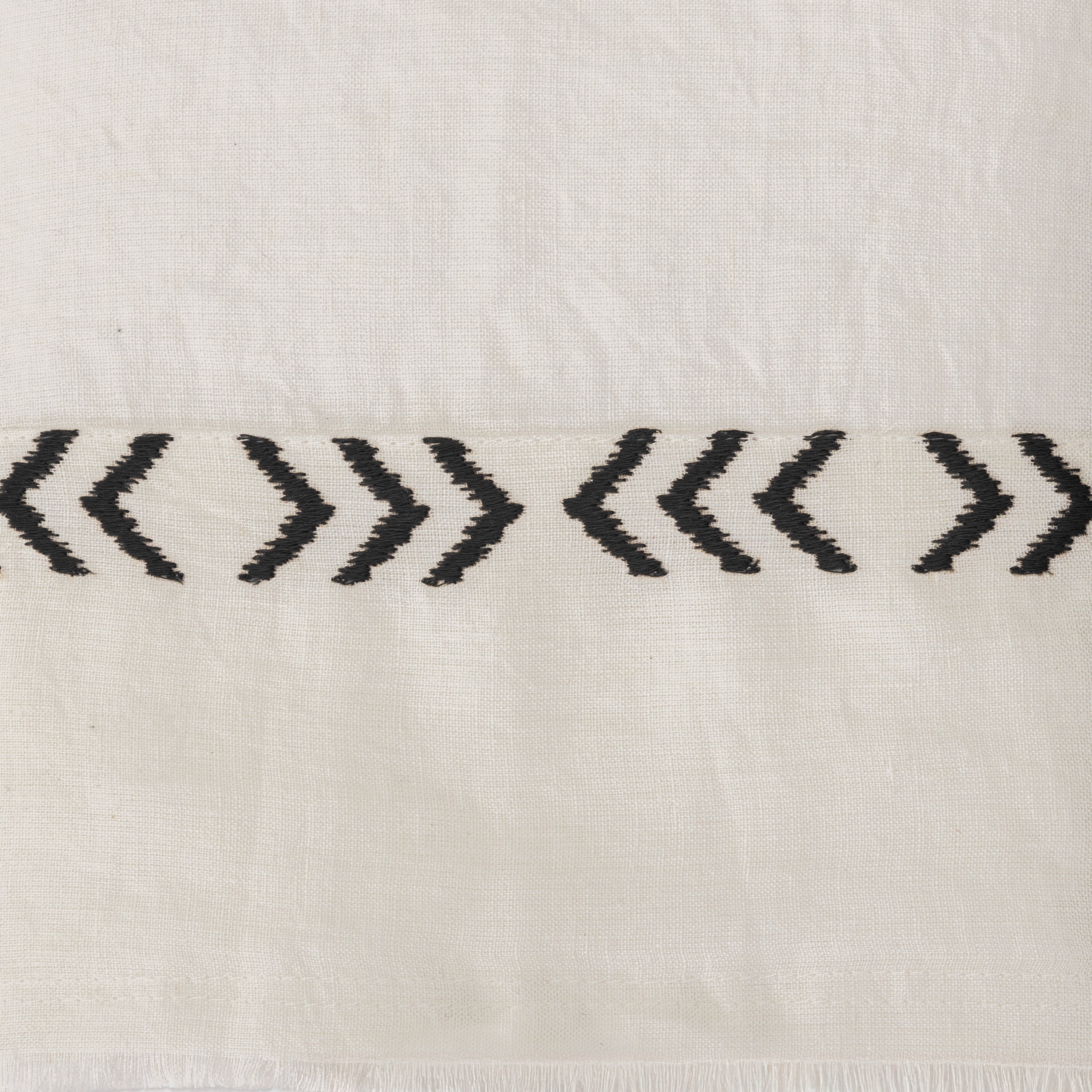 SWS-17210A-1 Amity Home Kith Sheet Swatch in Ivory/Asphalt - Chevron Embroidery