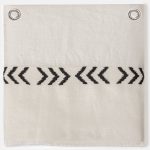 Amity Home Kith Sheet Swatch in Ivory/Asphalt - Embroidered Chevron Pattern