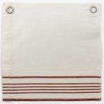 Amity home nell sheet swatch in brick   cream fabric with textured stripes