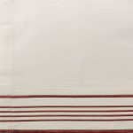 Amity home nell sheet swatch in brick   cream fabric with embroidered stripes