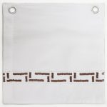 Amity home ellis sheet set swatch in saddle   greek key embroidery