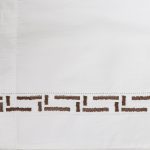 Amity home ellis sheet set swatch in saddle   geometric embroidery