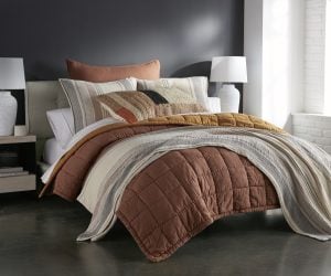Amity home spencer  meyer collection twin in earthy tones   quilted  striped