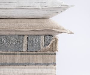 Amity home fundamental stripes in neutral multi stripe   varied textured weaves