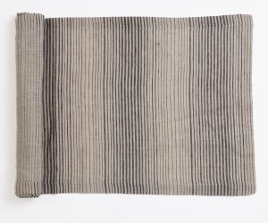 Amity home hugh linen table runner in natural striped   textured weave