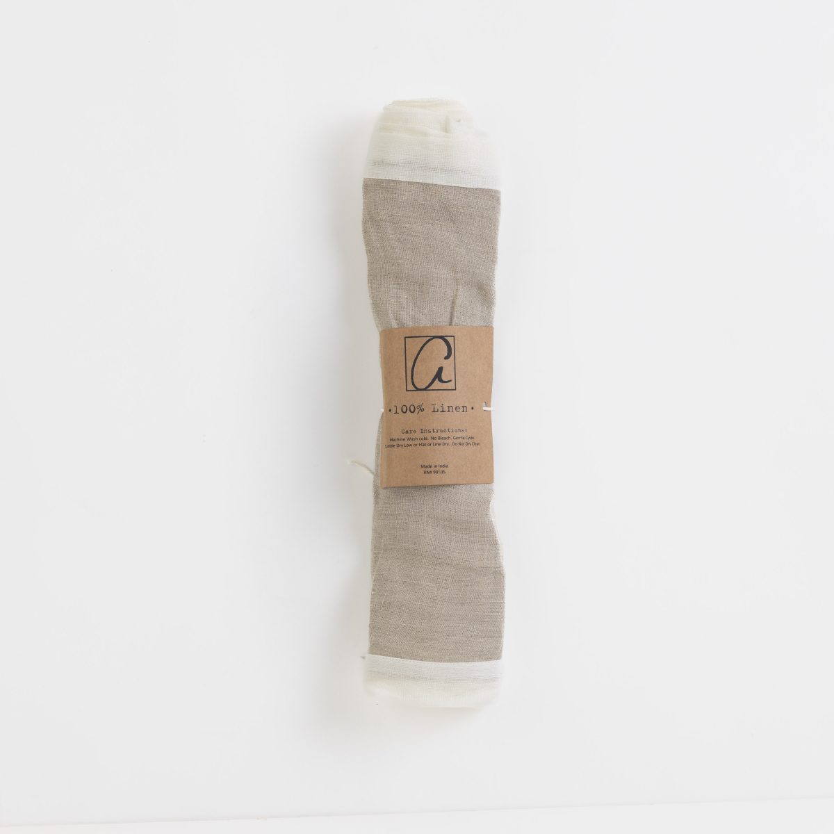 Amity home cartwright linen table runner in ivory  natural   two tone linen texture