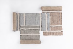 Amity home akin linen table runner in saddle   striped pattern