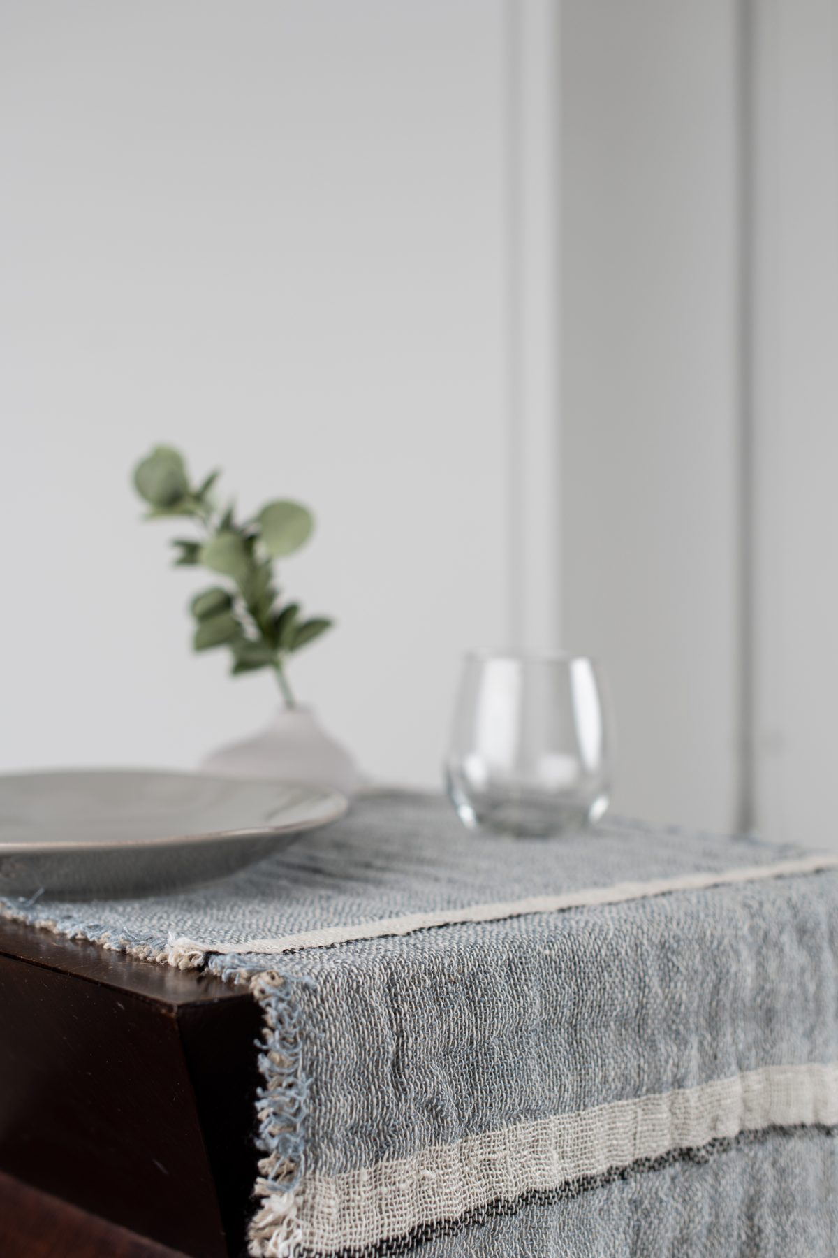 Amity home akin linen table runner in limestone   textured weave