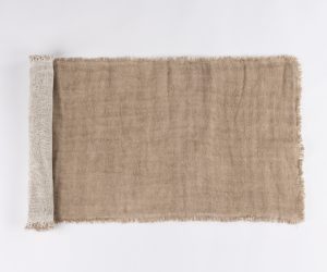 Amity home ashford linen table runner in natural   frayed edges