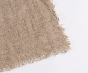 Amity home ashford linen table runner in natural   frayed edges