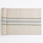 Amity home collins table runner in limestone striped   textured weave
