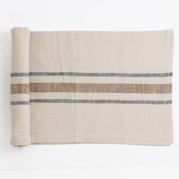 Amity Home Collins Table Runner in Ochre - Classic Striped Pattern