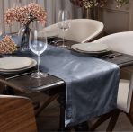 Lia Velvet Table Runner, Steel Blue - Image 2
