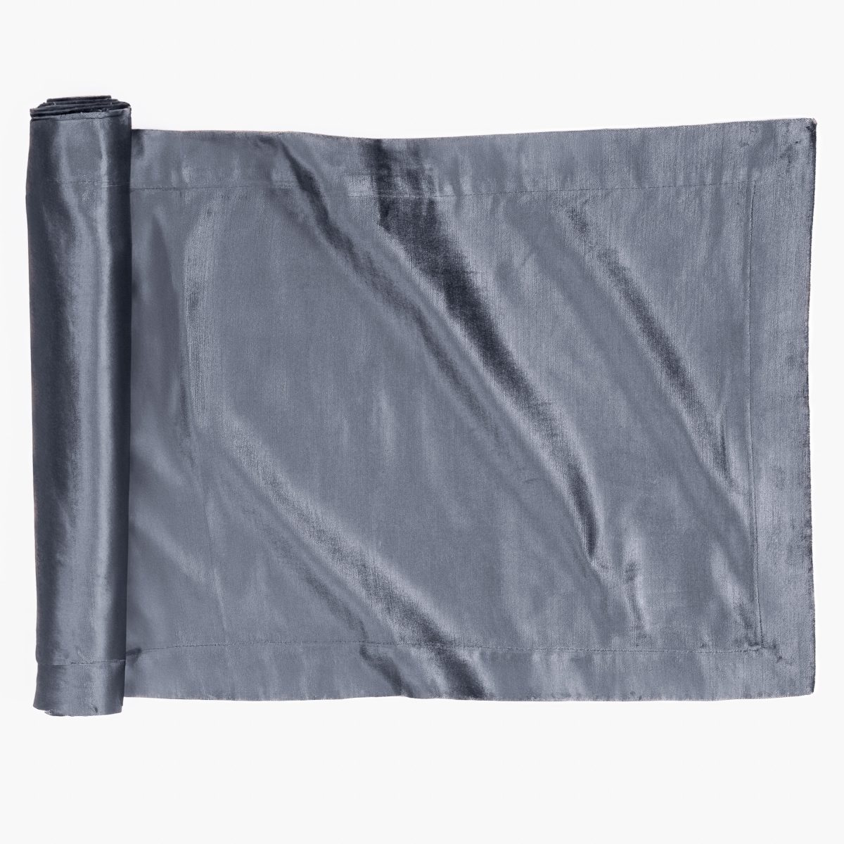 Lia Velvet Table Runner, Steel Blue - Image 1