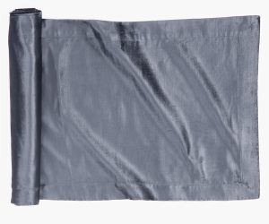 Amity home lia velvet table runner in steel blue   luxurious soft texture