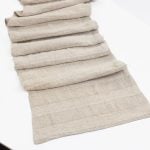 Amity home rugby table runner in natural   textured woven stripes