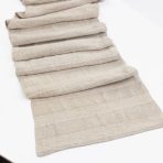 Amity home rugby table runner in natural   textured woven stripes