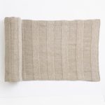 Amity home rugby table runner in natural   woven textured stripes