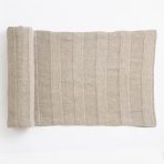 Amity home rugby table runner in natural   woven textured stripes