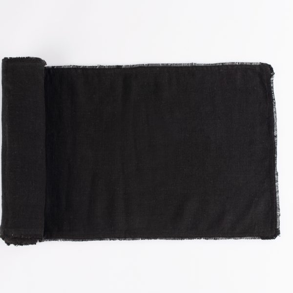 Ranier Linen Table Runner,Asphalt