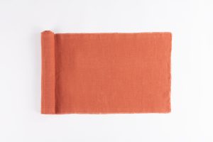 Amity home ranier linen table runner in burnt sienna   textured linen