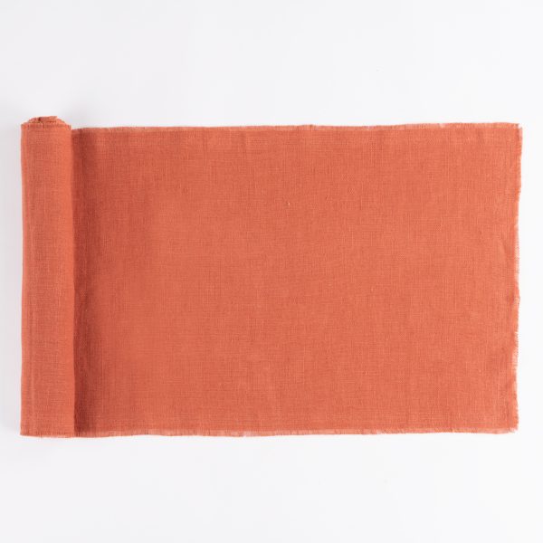 Ranier Linen Table Runner, Burnt Sienna