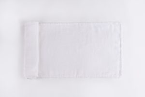 Amity home ranier linen table runner in ivory   rolled with frayed edge